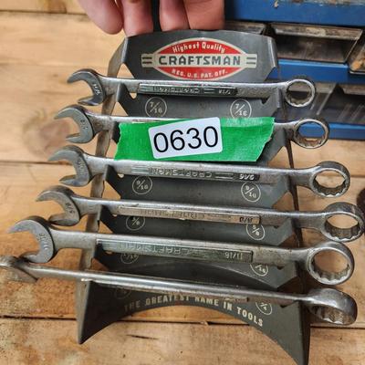 6 Craftsman Wrenches on Metal Display Rack