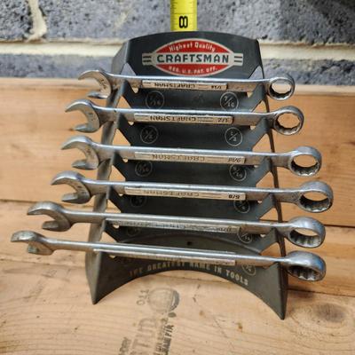 6 Craftsman Wrenches on Metal Display Rack