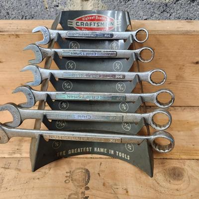6 Craftsman Wrenches on Metal Display Rack