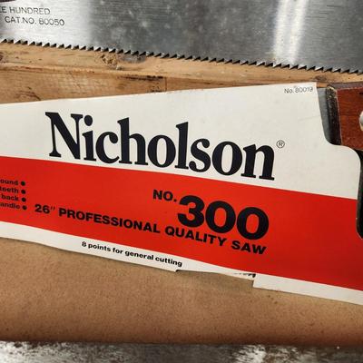 Hand Saw Lot Nicholson No. 300 8 pts. 5 1/2 pts and others