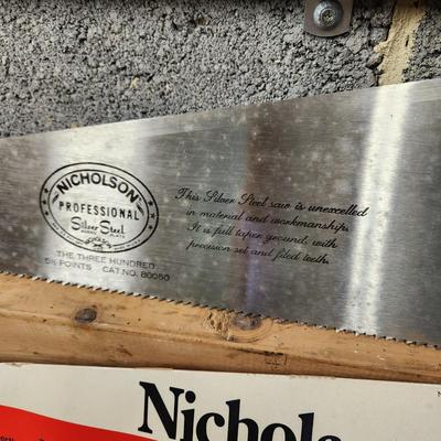 Hand Saw Lot Nicholson No. 300 8 pts. 5 1/2 pts and others