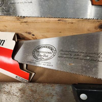 Hand Saw Lot Nicholson No. 300 8 pts. 5 1/2 pts and others
