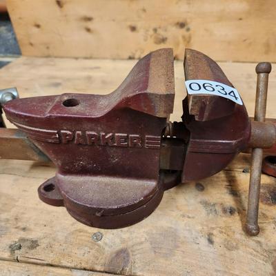 lot of 3 Bench Vises Parker, Dunlap, 1 Japan