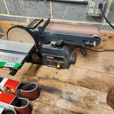 Craftsman Belt & Disc Sander 4x36 belt 6" Disc Tested Working w Manual
