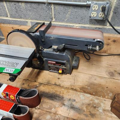 Craftsman Belt & Disc Sander 4x36 belt 6" Disc Tested Working w Manual