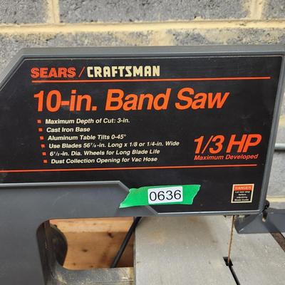 Craftsman 10" Band Saw Table top Tested Working