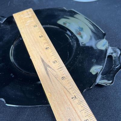 Lot 159 Black Glass & Bristol Biscuit Barrel