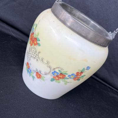 Lot 159 Black Glass & Bristol Biscuit Barrel