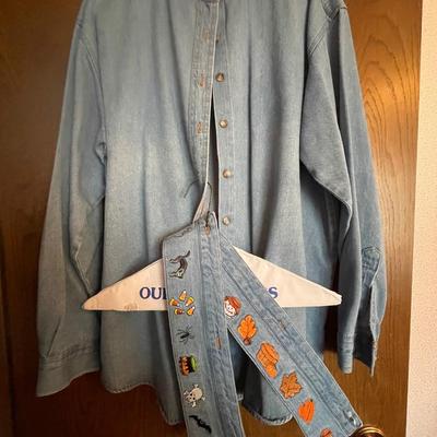 Denim shirt with 2 collars