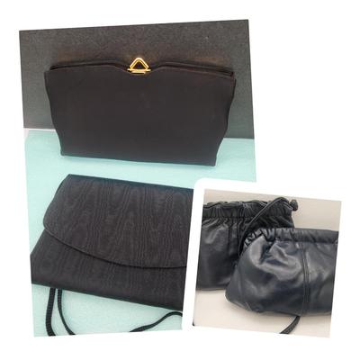 Four Vintage Black & Navy Blue Clutch Bags