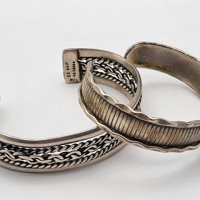 Two Sterling Cuff Bracelets 43.3gr