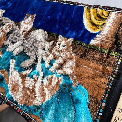 Lot 181 Vintage Cat tapestry rug