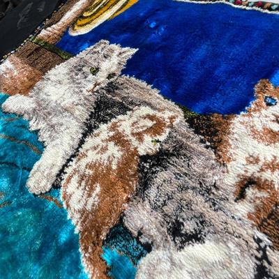 Lot 181 Vintage Cat tapestry rug