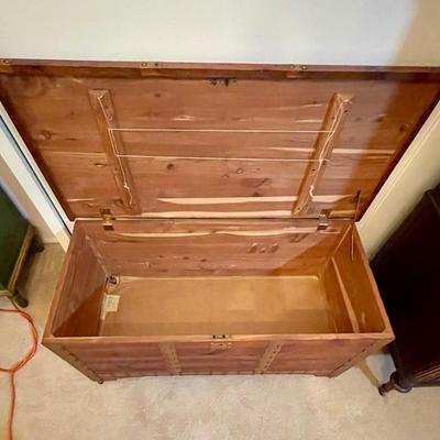 Vintage Red Cedar Chest with Copper Straps