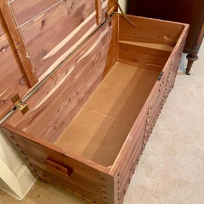 Vintage Red Cedar Chest with Copper Straps
