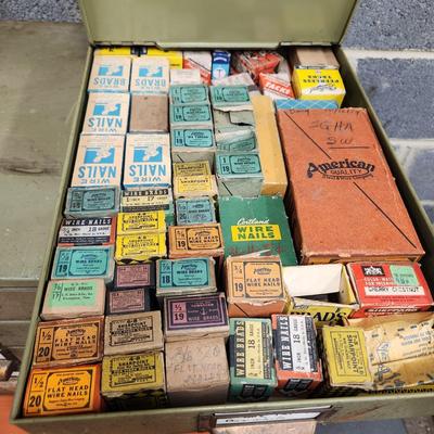 12 Drawer Metal Industrial Hardware Storage Cabinet includes vintage content