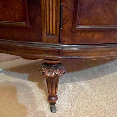 Vintage Berkey and Gay Painted Dresser with Mirror Inlay Burl Wood Mahogany