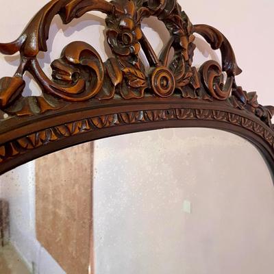 Vintage Berkey and Gay Painted Dresser with Mirror Inlay Burl Wood Mahogany