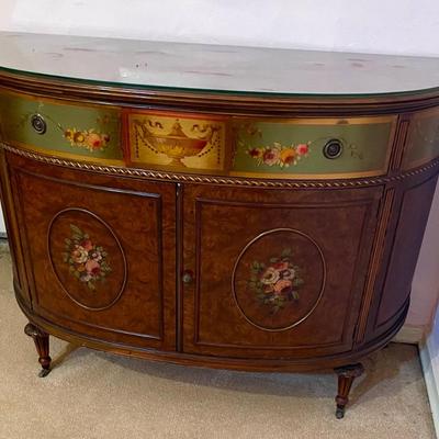 Vintage Berkey and Gay Painted Dresser with Mirror Inlay Burl Wood Mahogany