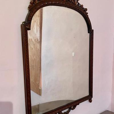 Vintage Berkey and Gay Painted Dresser with Mirror Inlay Burl Wood Mahogany