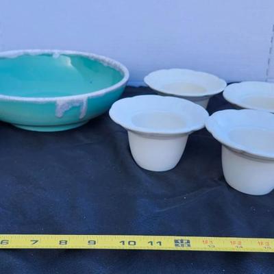 Pottery Lot, including teal Drip and pfaltzgraff
