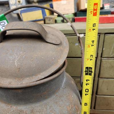 Vintage Dairy Milk Can "KW" on Handle "STLD" on Lid
