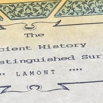 Ancient History of the Distinguished Surname Lamont scroll