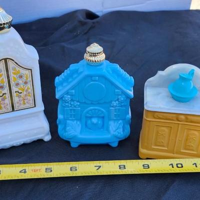Three Vintage Avon bottle, Black Suede