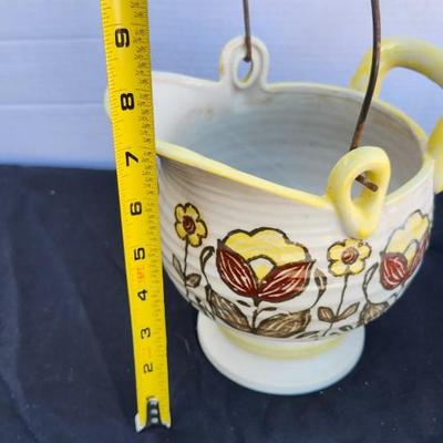 Large Vintage Ceramic pitcher and Wall Crock/Hanging Salt Crock/Decor