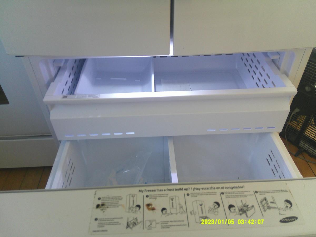 Samsung French Door White Refrigerator.