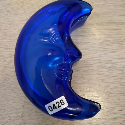 Cobalt blue moon candle