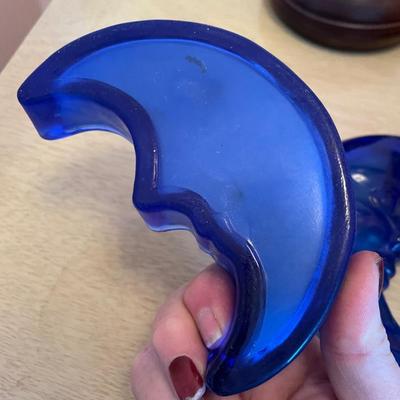 Cobalt blue moon candle
