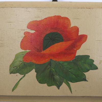 Vintage Hand-Painted Flower on Wood