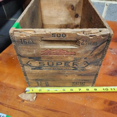 Vintage Wooden Ammo Box Crate Western Shot Shells 16GA