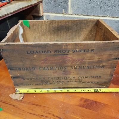 Vintage Wooden Ammo Box Crate Western Shot Shells 16GA