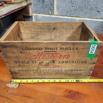 Vintage Wooden Ammo Box Crate Western Shot Shells 16GA