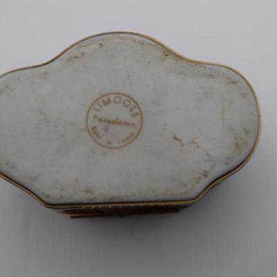 Vintage LIMOGES Cobalt Blue Porcelain Trinket Box