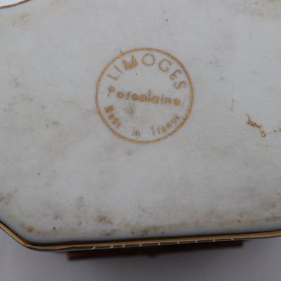 Vintage LIMOGES Cobalt Blue Porcelain Trinket Box