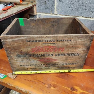 Western Shot Shell Wooden Box Crate 12ga Super