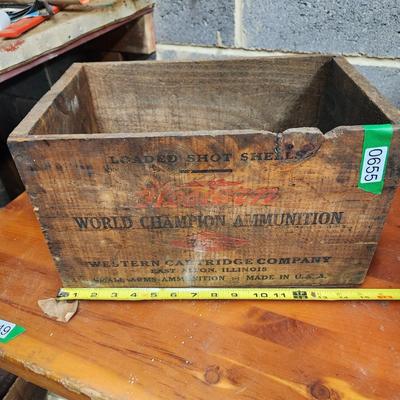 Western Shot Shell Wooden Box Crate 12ga Super