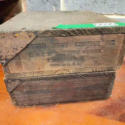 2 Remington Arms Co. Red Top Air Rifle Shot Wooden Ammo Crate Boxes