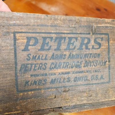 Wooden Ammo Crate Box Peters Cartridge Division Kings Mills Ohio