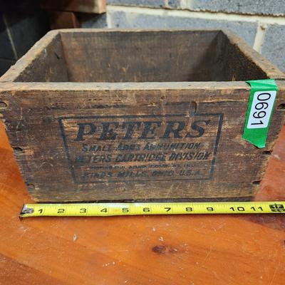 Wooden Ammo Crate Box Peters Cartridge Division Kings Mills Ohio
