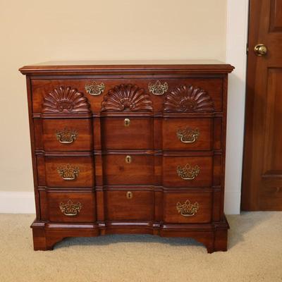 Mahogany National Mt. Airy Block Front Georgian Chest of Drawers