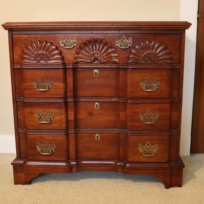 Mahogany National Mt. Airy Block Front Georgian Chest of Drawers