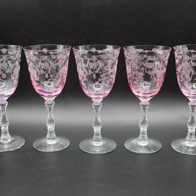 FOSTORIA Pink Navarre Large Claret Stems