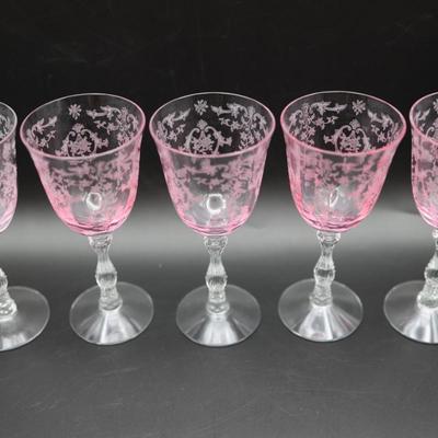FOSTORIA Pink Navarre Large Claret Stems