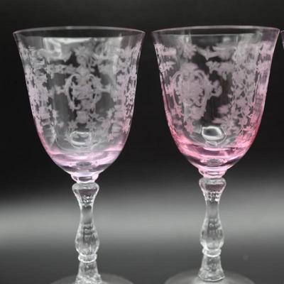 FOSTORIA Pink Navarre Large Claret Stems