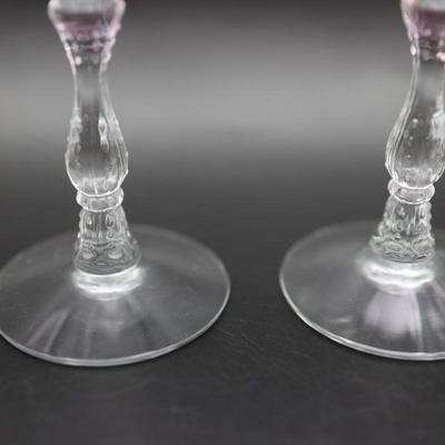 FOSTORIA Pink Navarre Large Claret Stems