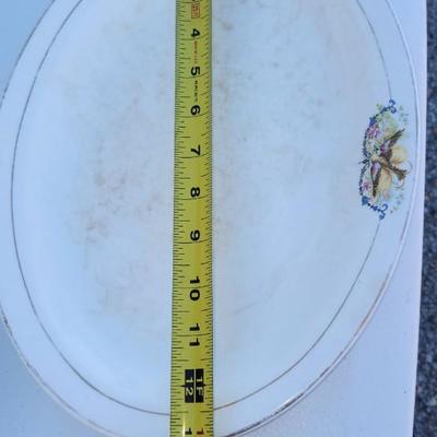 Three VINTAGE GLASBAKE MILK GLASS GREEN FLORAL PATTERN CASSEROLE DISH